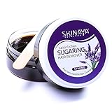 SKINAYA® PREMIUM ZUCKERPASTE SET ZUR HAARENTFERNUNG - 300 Gramm Sugaring Wachs Waxing Set (Lavendel) inkl. 20 Vliesstreifen und 5 Holzspatel