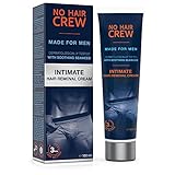 NO HAIR CREW Premium Enthaarungscreme für den Intimbereich - extra sanfte Haarentfernung für Männer, 100 ml