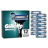 Gillette Mach3 Rasierklingen, 12 Ersatzklingen für Nassrasierer Herren mit 3-fach Klinge