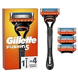 Gillette Fusion 5 Nassrasierer Herren, Rasierer + 4 Rasierklingen mit 5-fach Klinge, Geschenk für Männer